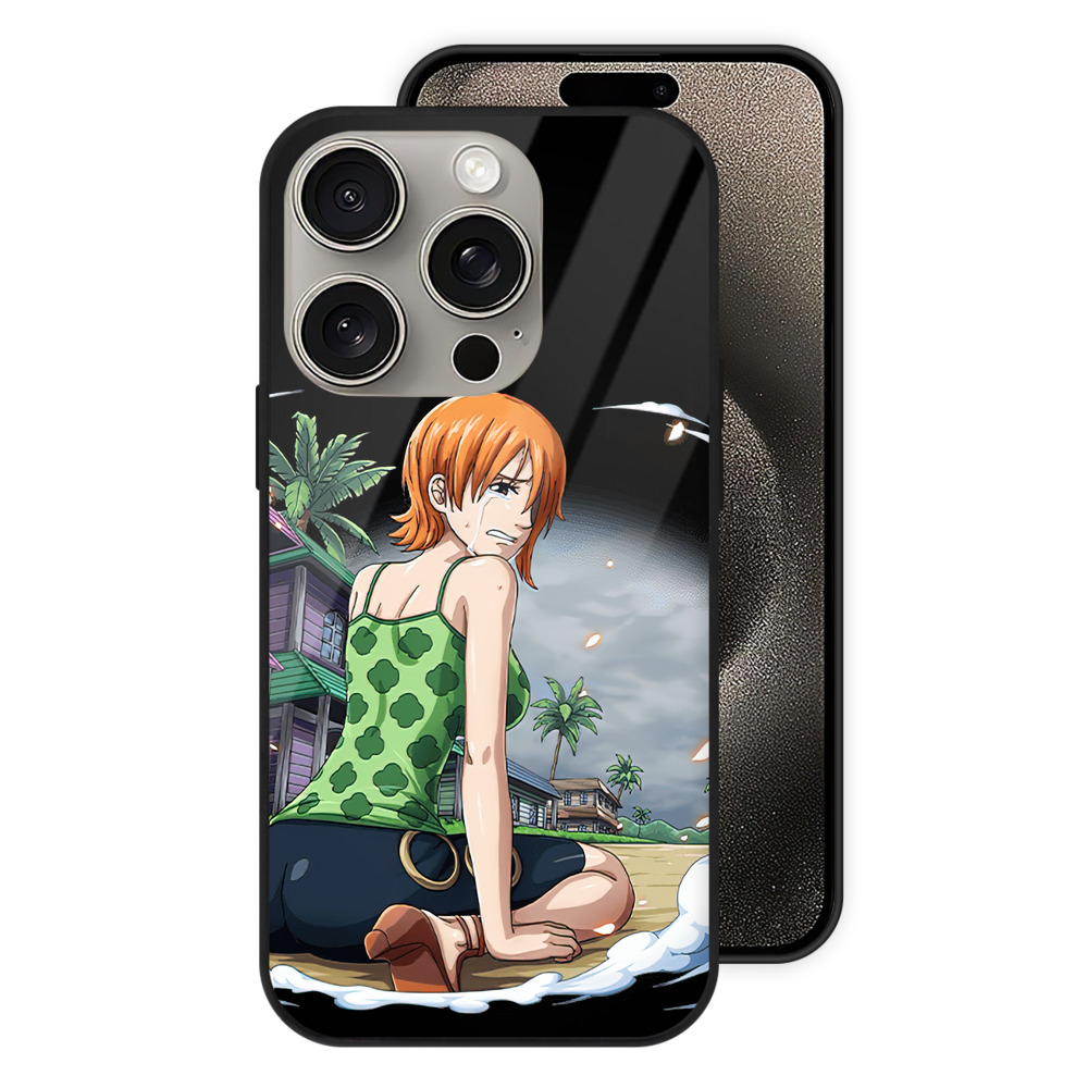 （画像用） ワンピース ナミ ONE PIECE Nami 【iPhone15Pro対応】スマホケース 耐衝撃＆黄変防止 背面ガラス