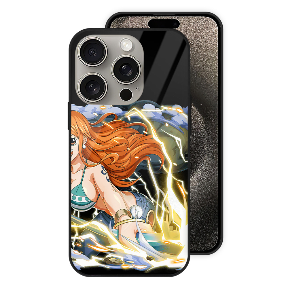 （画像用） ワンピース ナミ ONE PIECE Nami 【iPhone15Pro対応】スマホケース 耐衝撃＆黄変防止 背面ガラス