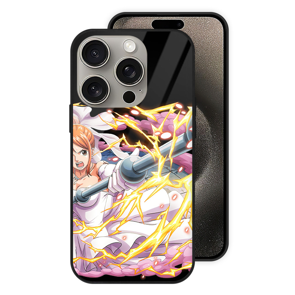 （画像用） ワンピース ナミ ONE PIECE Nami 【iPhone15Pro対応】スマホケース 耐衝撃＆黄変防止 背面ガラス