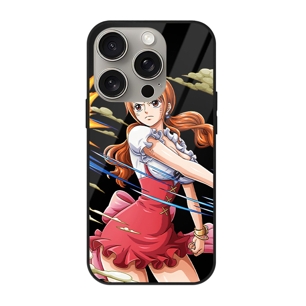（画像用） ワンピース ナミ ONE PIECE Nami 【iPhone15Pro対応】スマホケース 耐衝撃＆黄変防止 背面ガラス