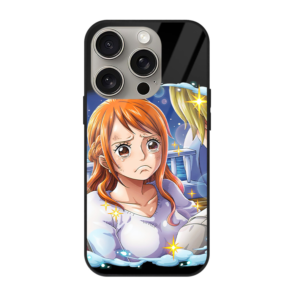 （画像用） ワンピース ナミ ONE PIECE Nami 【iPhone15Pro対応】スマホケース 耐衝撃＆黄変防止 背面ガラス