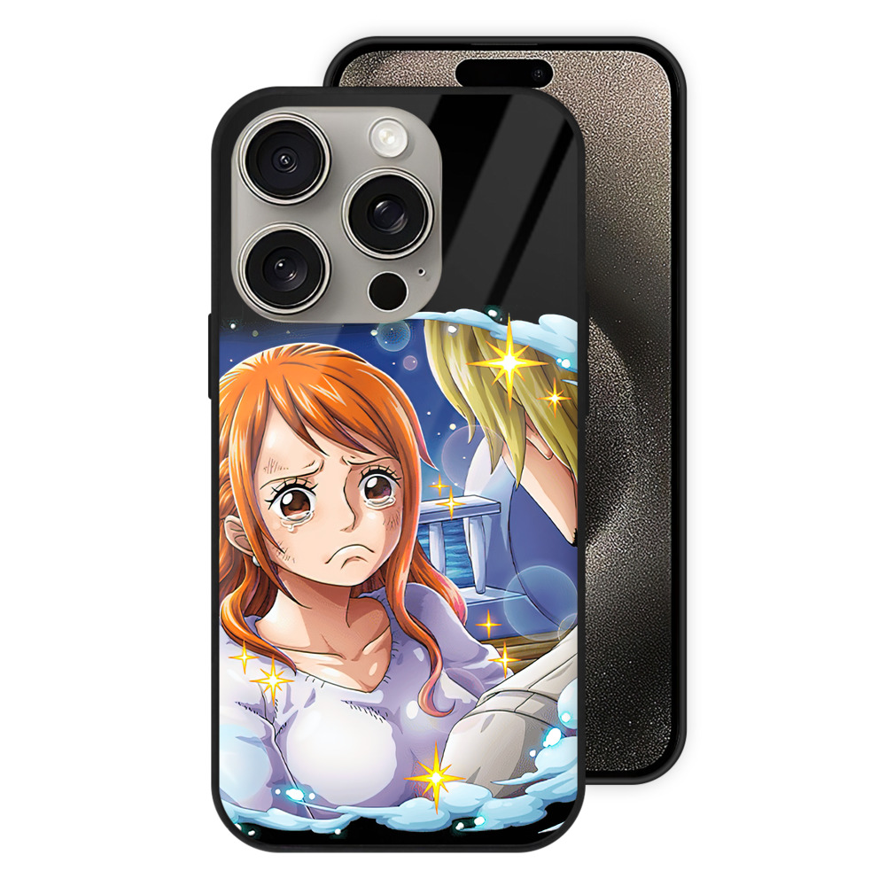 （画像用） ワンピース ナミ ONE PIECE Nami 【iPhone15Pro対応】スマホケース 耐衝撃＆黄変防止 背面ガラス