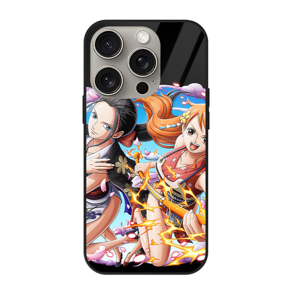 （画像用） ワンピース ナミ ONE PIECE Nami 【iPhone15Pro対応】スマホケース 耐衝撃＆黄変防止 背面ガラス