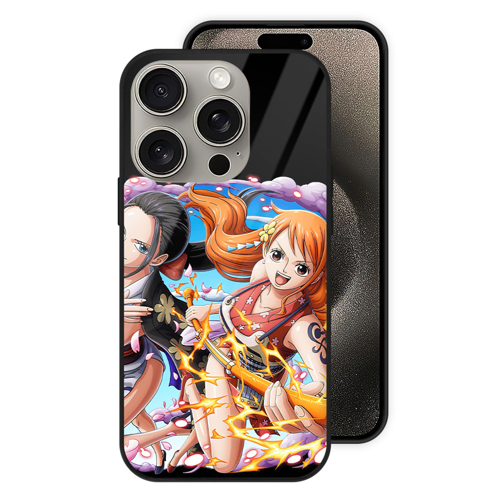 （画像用） ワンピース ナミ ONE PIECE Nami 【iPhone15Pro対応】スマホケース 耐衝撃＆黄変防止 背面ガラス
