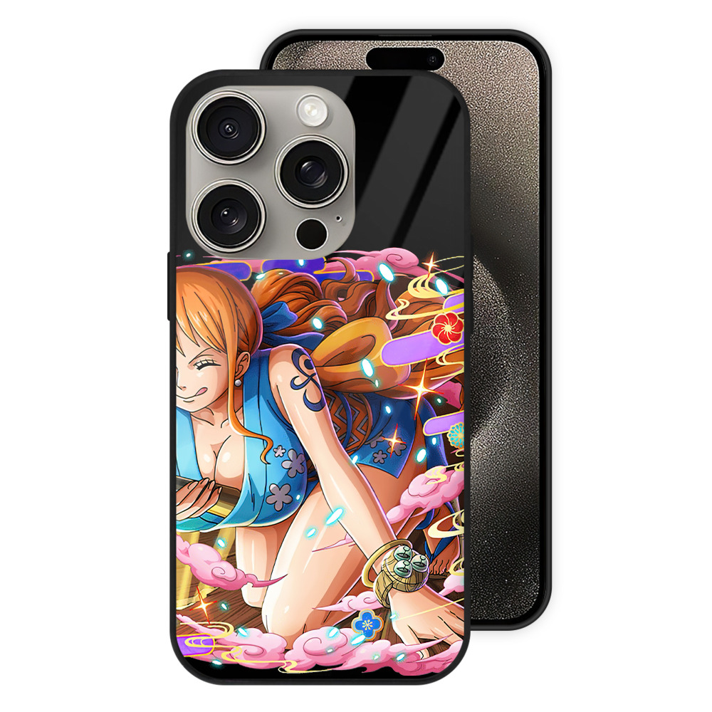 （画像用） ワンピース ナミ ONE PIECE Nami 【iPhone15Pro対応】スマホケース 耐衝撃＆黄変防止 背面ガラス