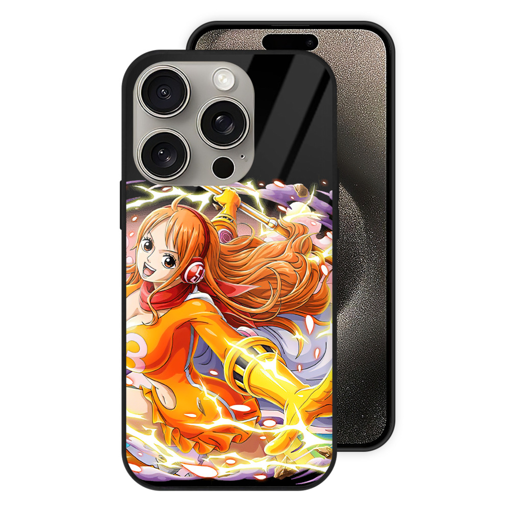 （画像用） ワンピース ナミ ONE PIECE Nami 【iPhone15Pro対応】スマホケース 耐衝撃＆黄変防止 背面ガラス