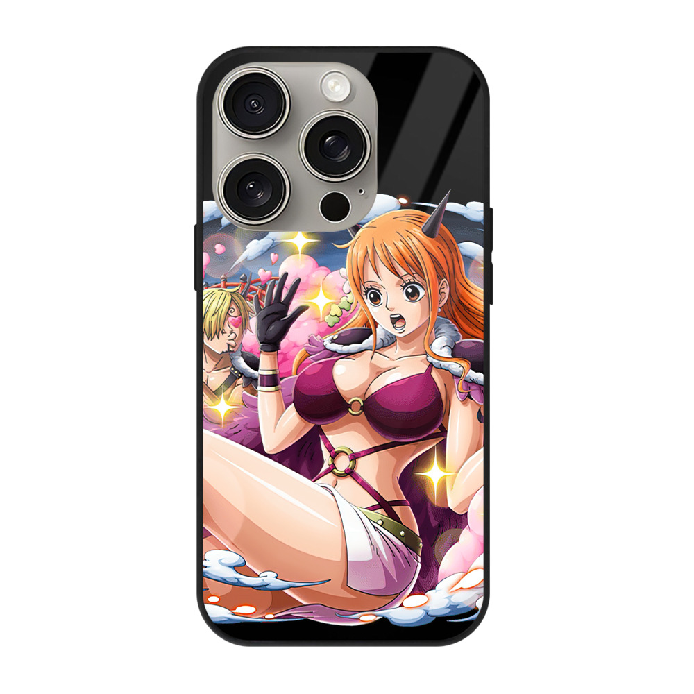 （画像用） ワンピース ナミ ONE PIECE Nami 【iPhone15Pro対応】スマホケース 耐衝撃＆黄変防止 背面ガラス