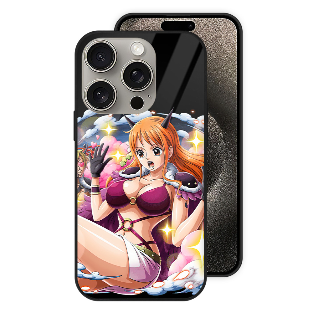 （画像用） ワンピース ナミ ONE PIECE Nami 【iPhone15Pro対応】スマホケース 耐衝撃＆黄変防止 背面ガラス