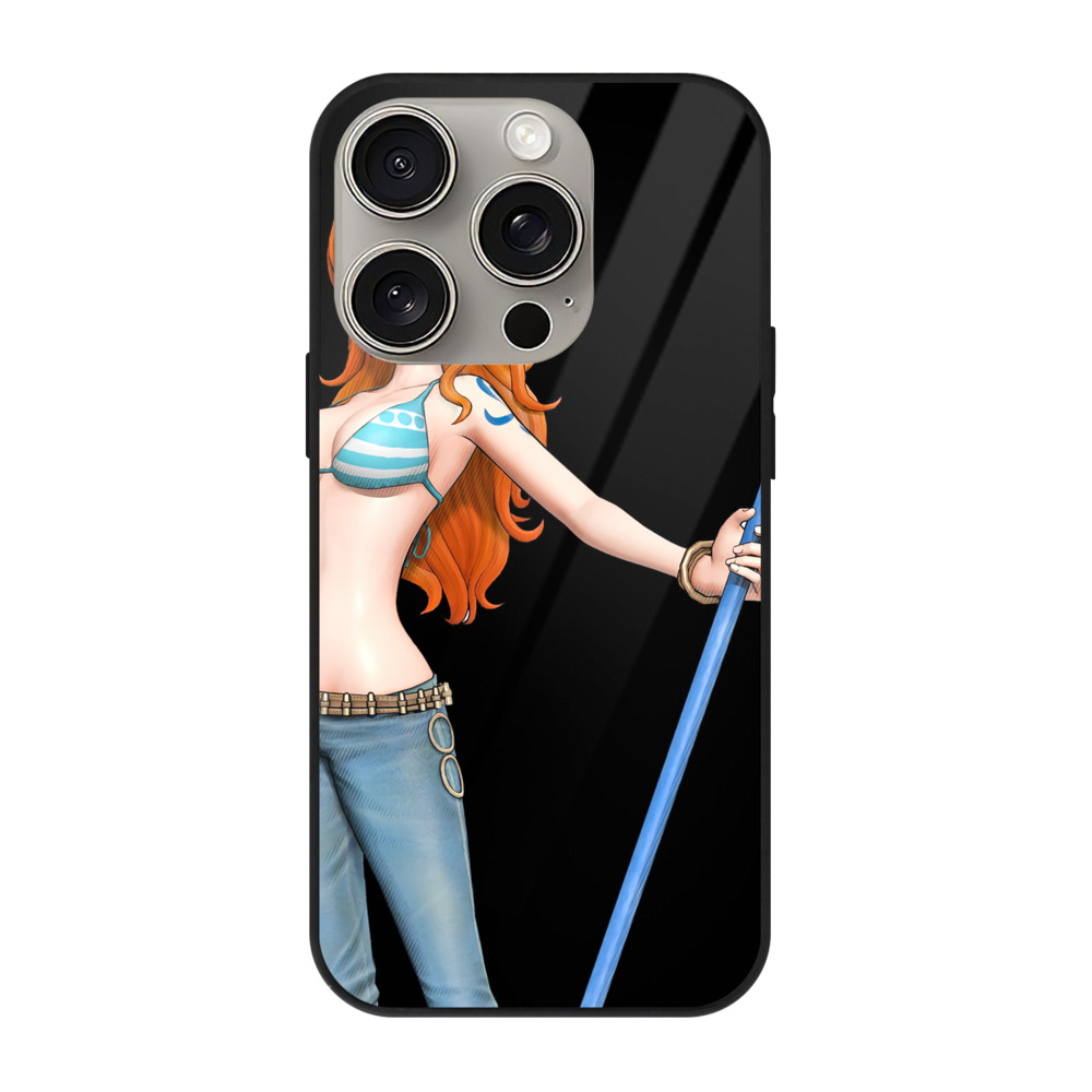 （画像用） ワンピース ナミ ONE PIECE Nami 【iPhone15Pro対応】スマホケース 耐衝撃＆黄変防止 背面ガラス