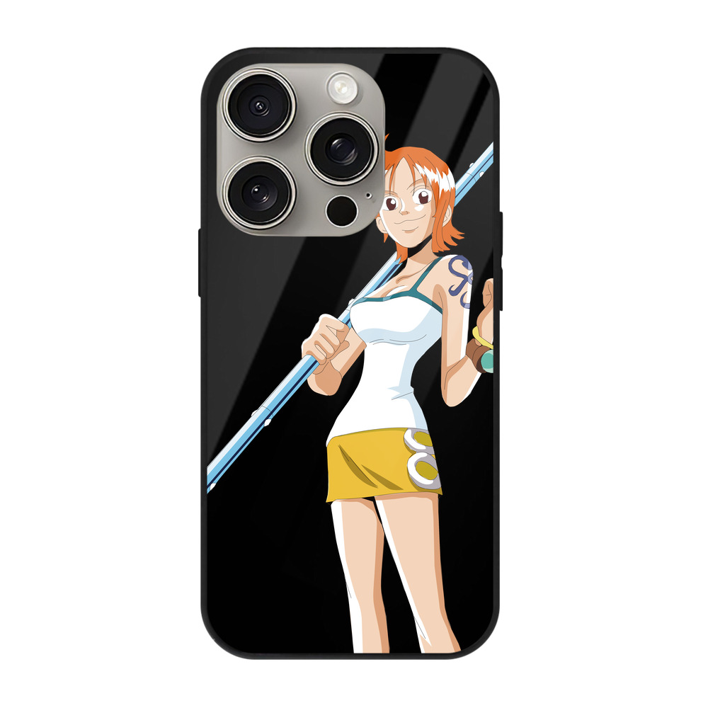 （画像用） ワンピース ナミ ONE PIECE Nami 【iPhone15Pro対応】スマホケース 耐衝撃＆黄変防止 背面ガラス
