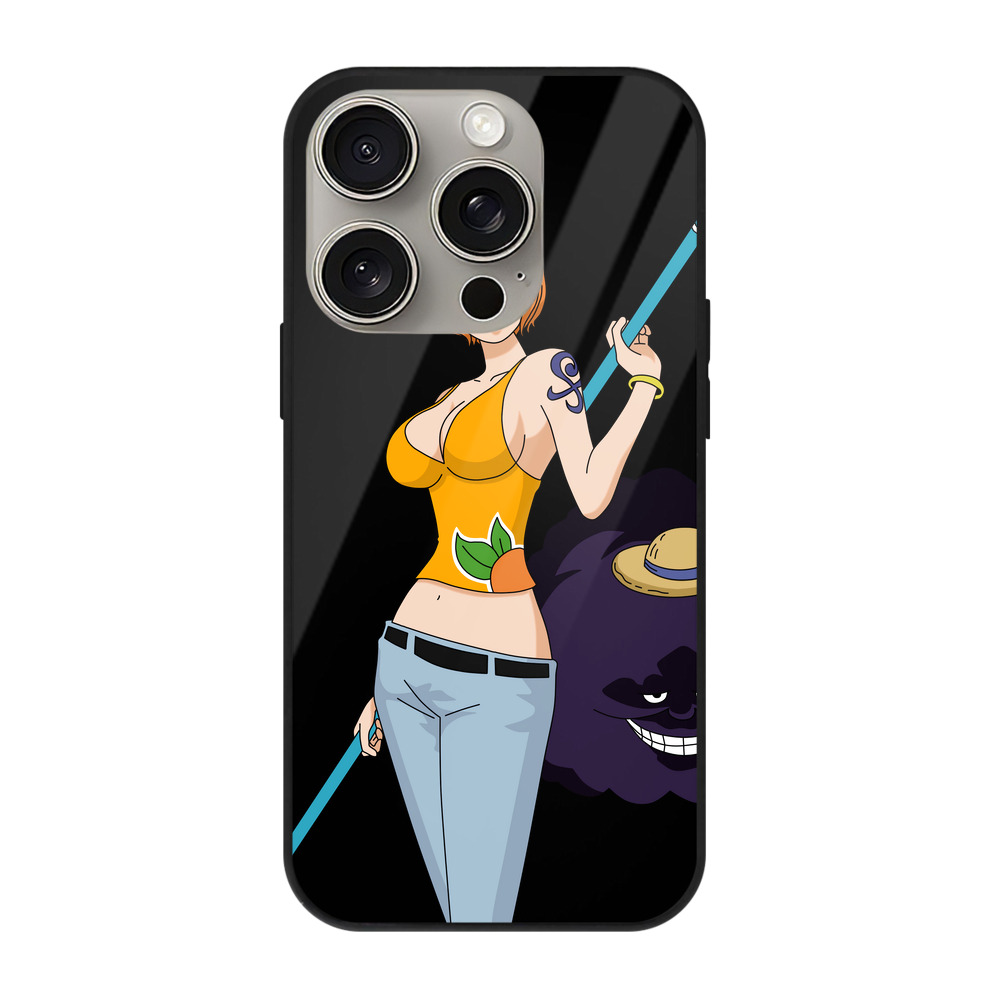 （画像用） ワンピース ナミ ONE PIECE Nami 【iPhone15Pro対応】スマホケース 耐衝撃＆黄変防止 背面ガラス