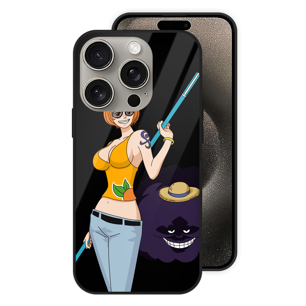 （画像用） ワンピース ナミ ONE PIECE Nami 【iPhone15Pro対応】スマホケース 耐衝撃＆黄変防止 背面ガラス