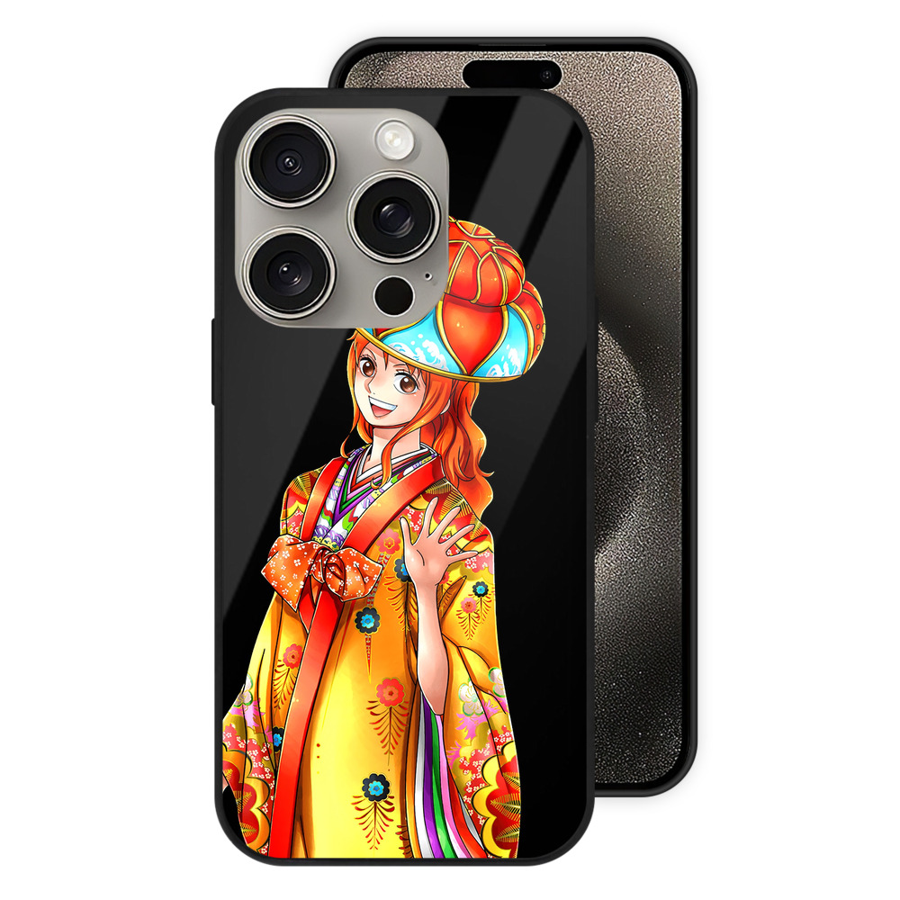 （画像用） ワンピース ナミ ONE PIECE Nami 【iPhone15Pro対応】スマホケース 耐衝撃＆黄変防止 背面ガラス