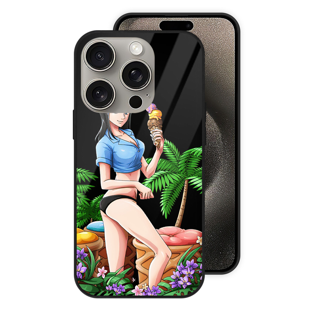 （画像用） ワンピース ニコ・ロビン ONE PIECE Nico Robin 【iPhone15Pro対応】スマホケース 耐衝撃＆黄変防止 背面ガラス