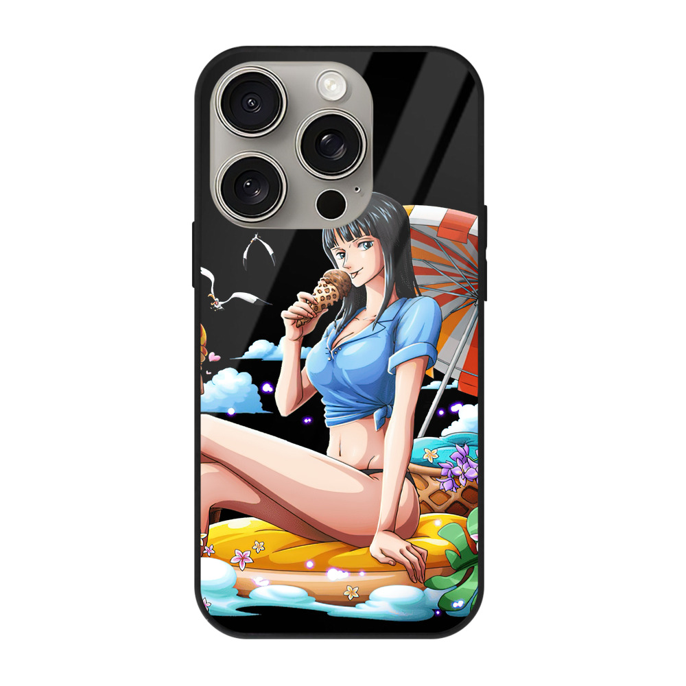 （画像用） ワンピース ニコ・ロビン ONE PIECE Nico Robin 【iPhone15Pro対応】スマホケース 耐衝撃＆黄変防止 背面ガラス