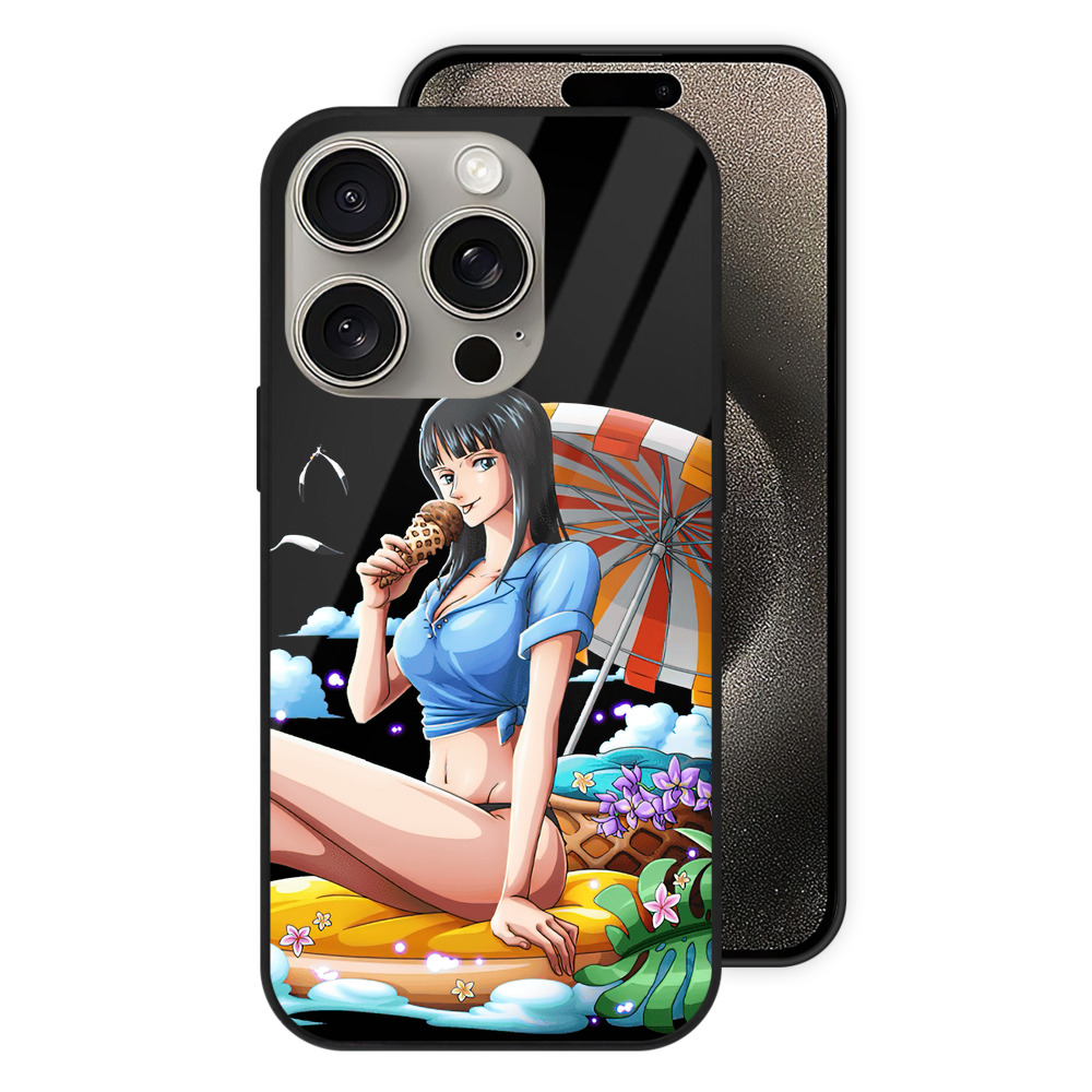 （画像用） ワンピース ニコ・ロビン ONE PIECE Nico Robin 【iPhone15Pro対応】スマホケース 耐衝撃＆黄変防止 背面ガラス