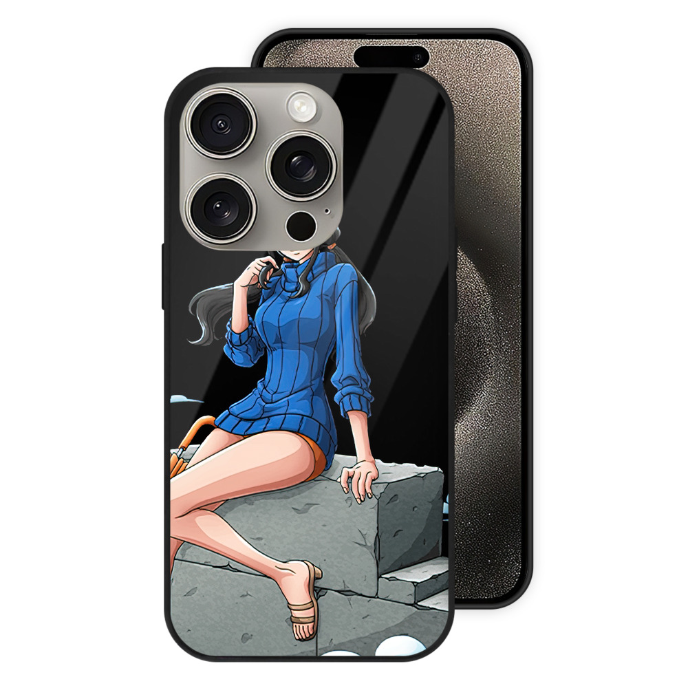 （画像用） ワンピース ニコ・ロビン ONE PIECE Nico Robin 【iPhone15Pro対応】スマホケース 耐衝撃＆黄変防止 背面ガラス