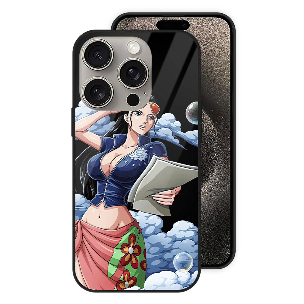 （画像用） ワンピース ニコ・ロビン ONE PIECE Nico Robin 【iPhone15Pro対応】スマホケース 耐衝撃＆黄変防止 背面ガラス