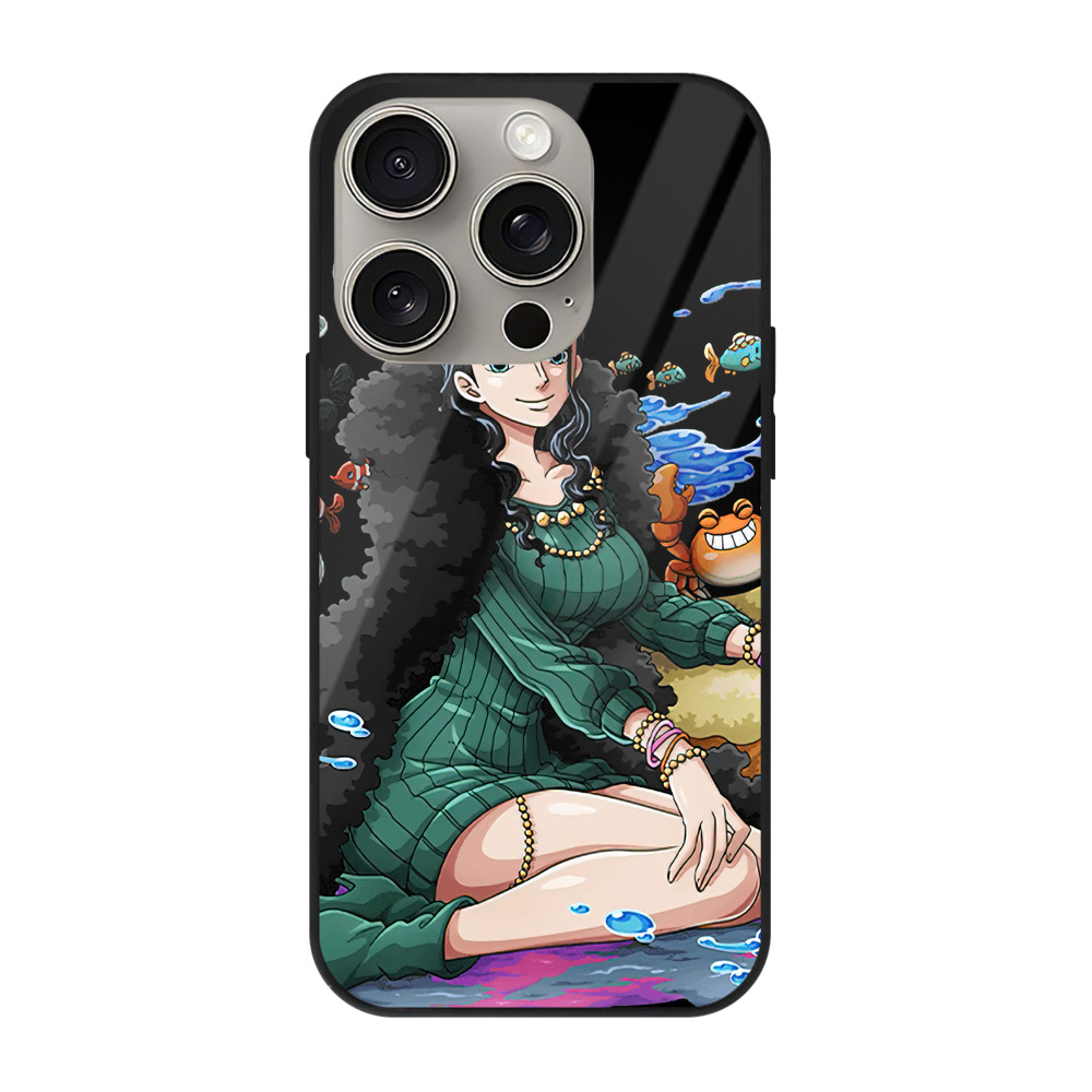 （画像用） ワンピース ニコ・ロビン ONE PIECE Nico Robin 【iPhone15Pro対応】スマホケース 耐衝撃＆黄変防止 背面ガラス