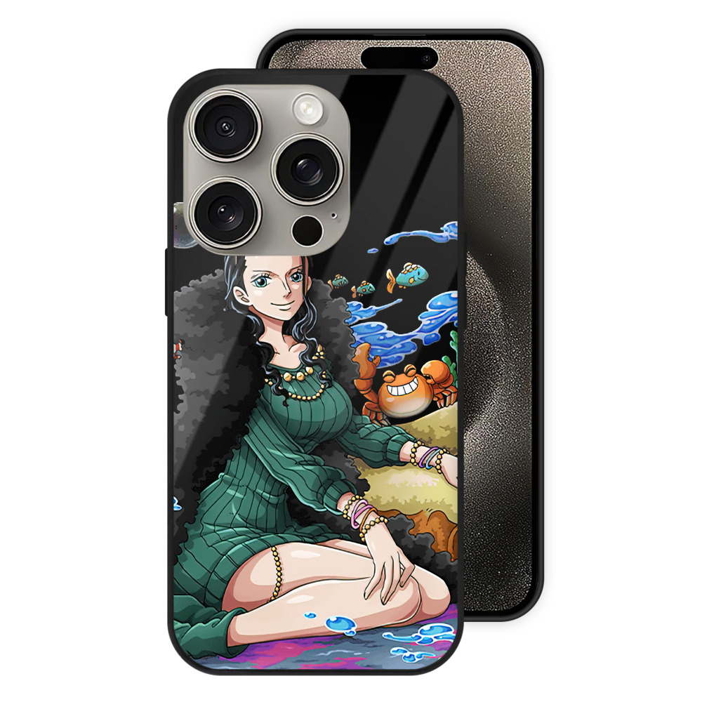 （画像用） ワンピース ニコ・ロビン ONE PIECE Nico Robin 【iPhone15Pro対応】スマホケース 耐衝撃＆黄変防止 背面ガラス