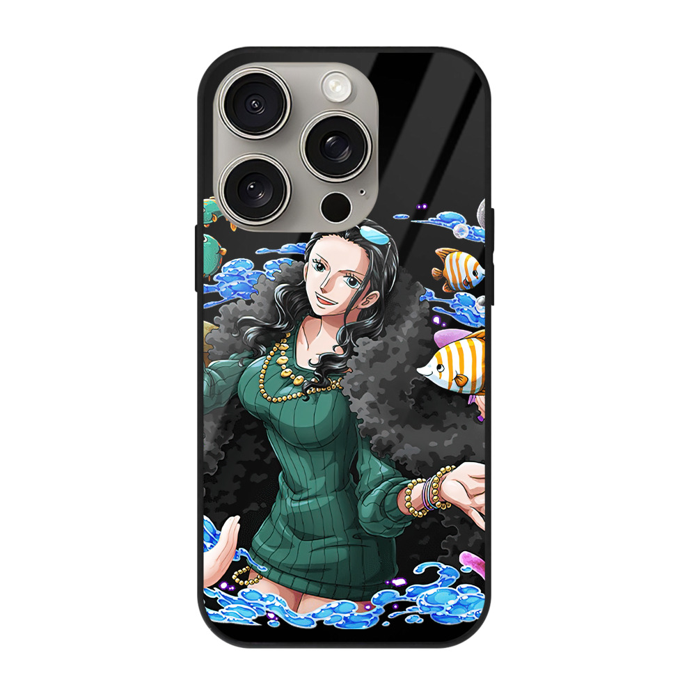 （画像用） ワンピース ニコ・ロビン ONE PIECE Nico Robin 【iPhone15Pro対応】スマホケース 耐衝撃＆黄変防止 背面ガラス