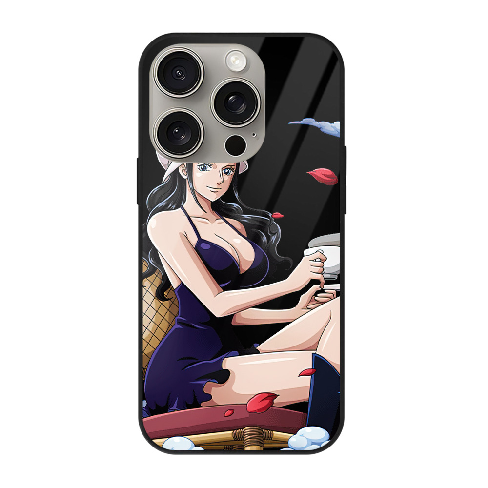 （画像用） ワンピース ニコ・ロビン ONE PIECE Nico Robin 【iPhone15Pro対応】スマホケース 耐衝撃＆黄変防止 背面ガラス