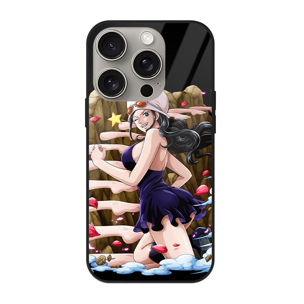 （画像用） ワンピース ニコ・ロビン ONE PIECE Nico Robin 【iPhone15Pro対応】スマホケース 耐衝撃＆黄変防止 背面ガラス
