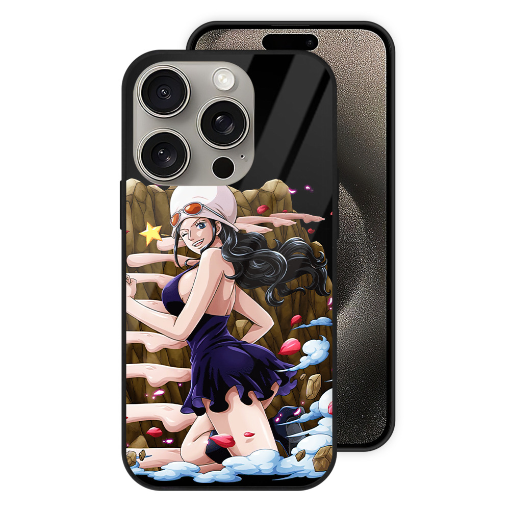 （画像用） ワンピース ニコ・ロビン ONE PIECE Nico Robin 【iPhone15Pro対応】スマホケース 耐衝撃＆黄変防止 背面ガラス