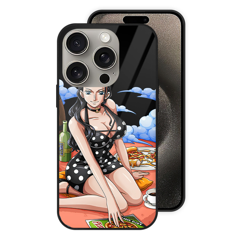 （画像用） ワンピース ニコ・ロビン ONE PIECE Nico Robin 【iPhone15Pro対応】スマホケース 耐衝撃＆黄変防止 背面ガラス