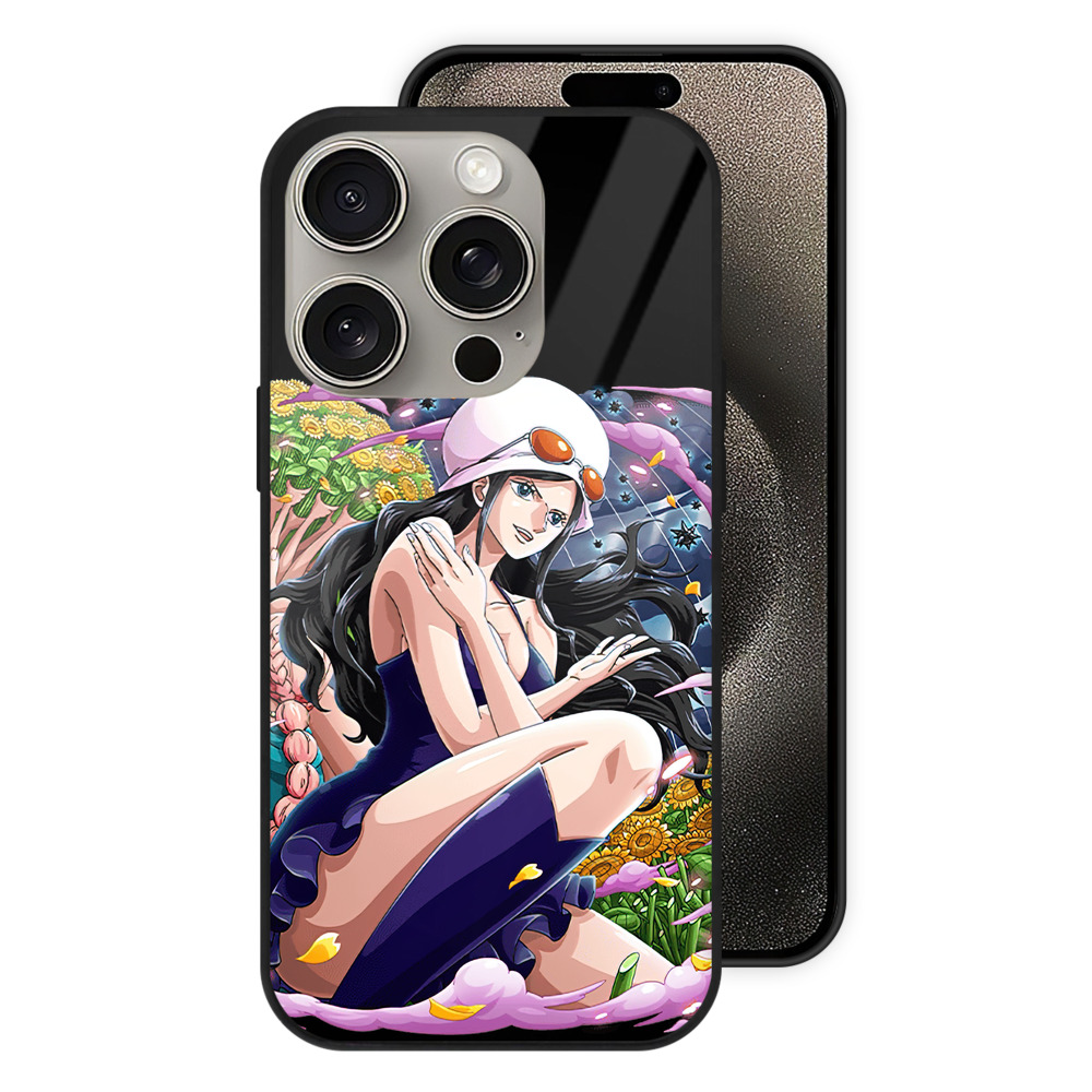 （画像用） ワンピース ニコ・ロビン ONE PIECE Nico Robin 【iPhone15Pro対応】スマホケース 耐衝撃＆黄変防止 背面ガラス