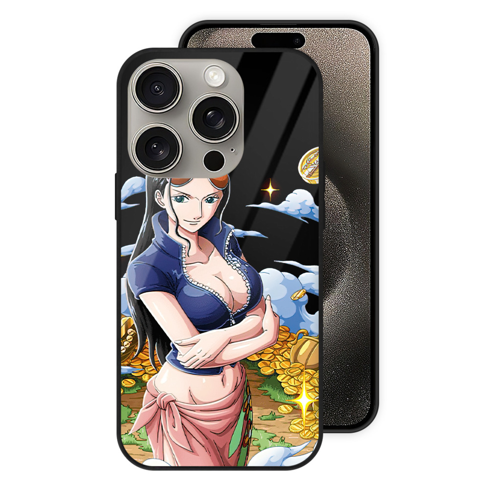（画像用） ワンピース ニコ・ロビン ONE PIECE Nico Robin 【iPhone15Pro対応】スマホケース 耐衝撃＆黄変防止 背面ガラス