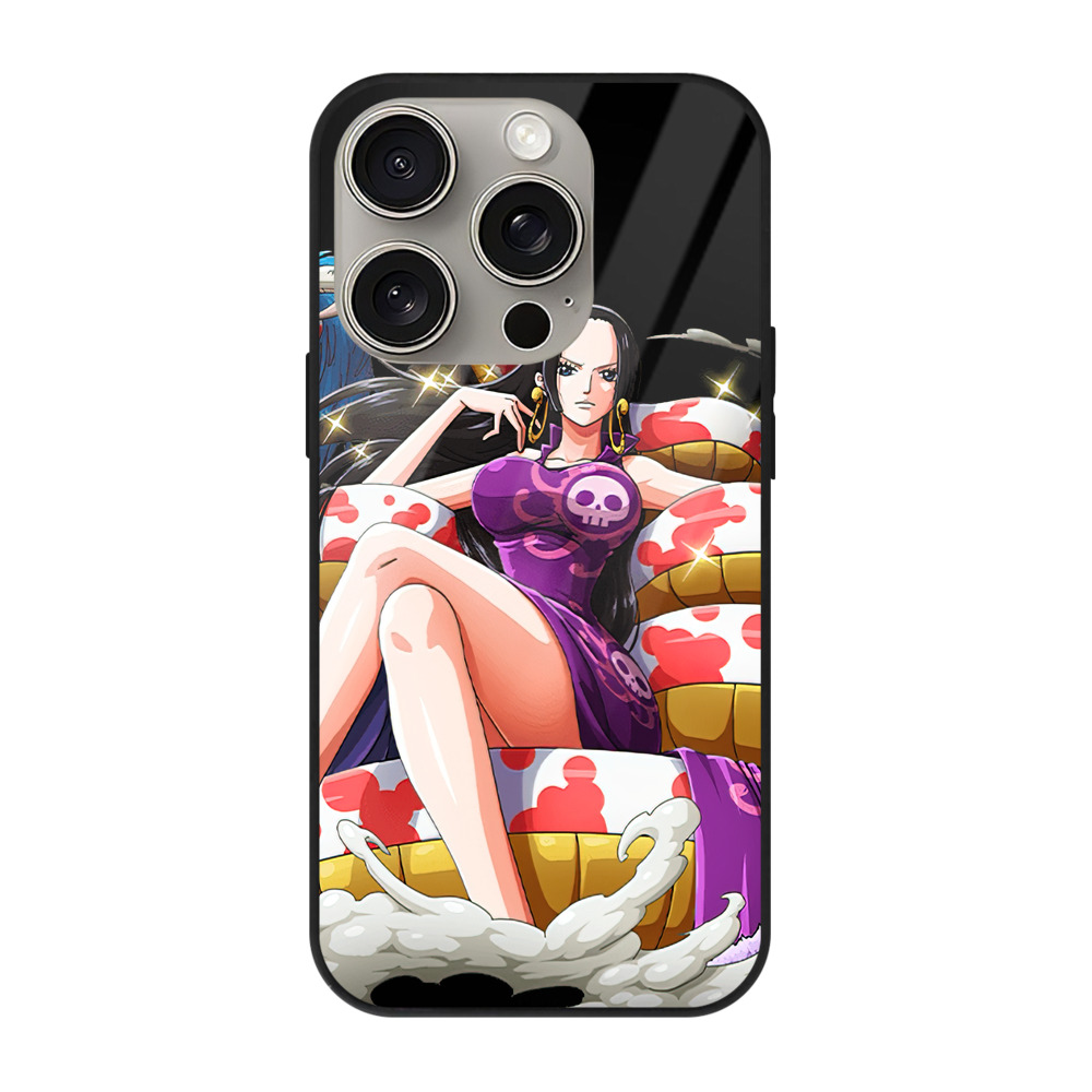 （画像用） ワンピース ボア・ハンコック ONE PIECE Boa·Hancock 【iPhone15Pro対応】スマホケース 耐衝撃＆黄変防止 背面ガラス