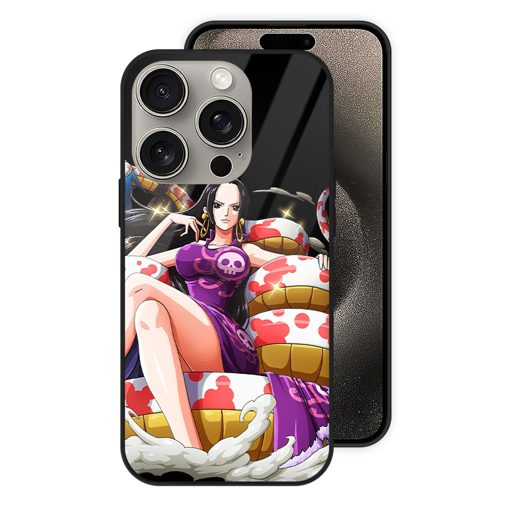 （画像用） ワンピース ボア・ハンコック ONE PIECE Boa·Hancock 【iPhone15Pro対応】スマホケース 耐衝撃＆黄変防止 背面ガラス