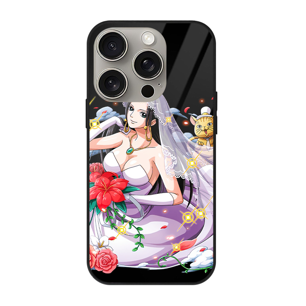 （画像用） ワンピース ボア・ハンコック ONE PIECE Boa·Hancock 【iPhone15Pro対応】スマホケース 耐衝撃＆黄変防止 背面ガラス