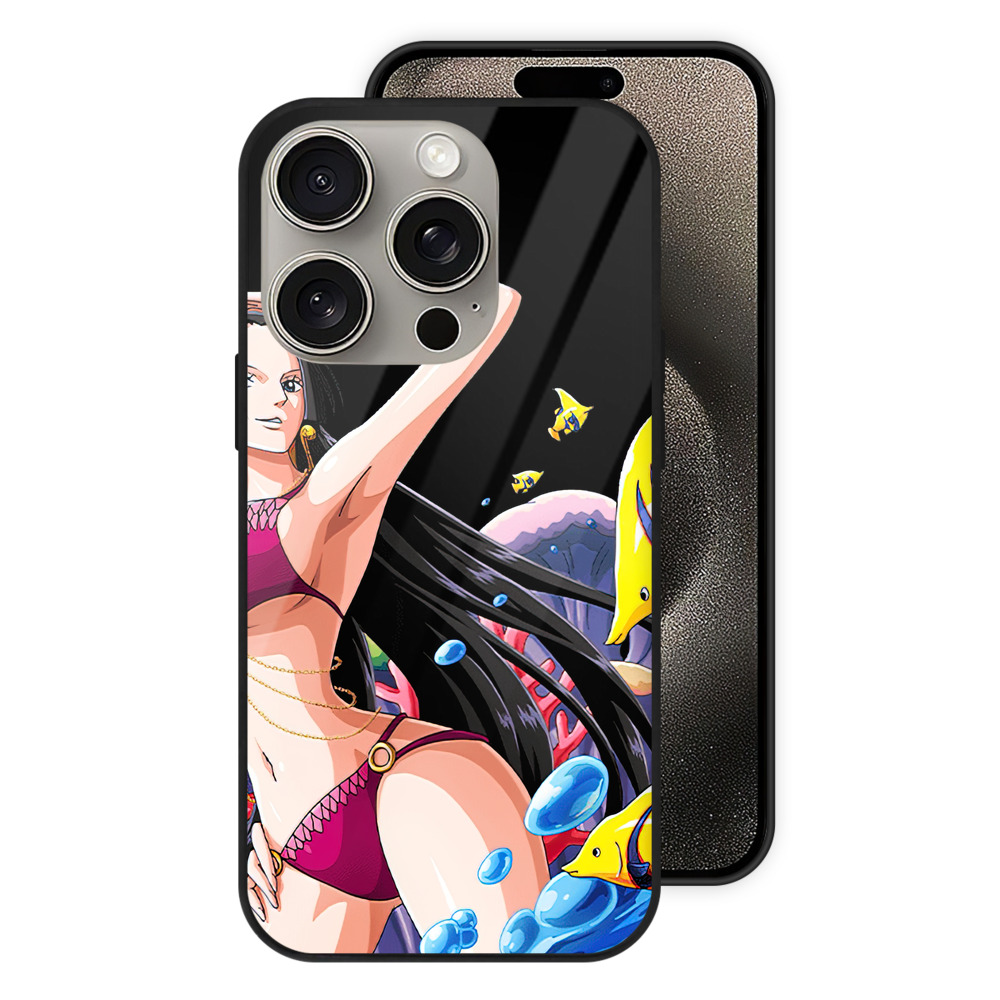 （画像用） ワンピース ボア・ハンコック ONE PIECE Boa·Hancock 【iPhone15Pro対応】スマホケース 耐衝撃＆黄変防止 背面ガラス