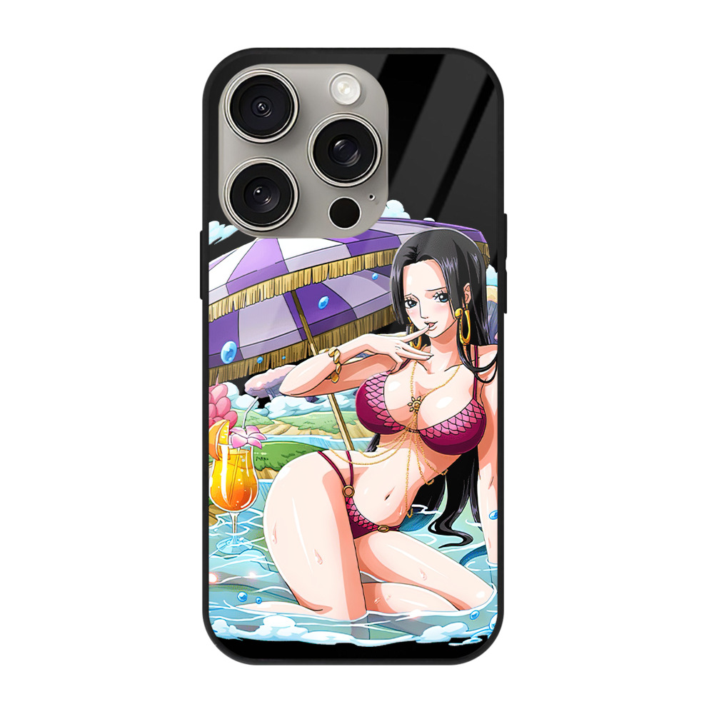 （画像用） ワンピース ボア・ハンコック ONE PIECE Boa·Hancock 【iPhone15Pro対応】スマホケース 耐衝撃＆黄変防止 背面ガラス