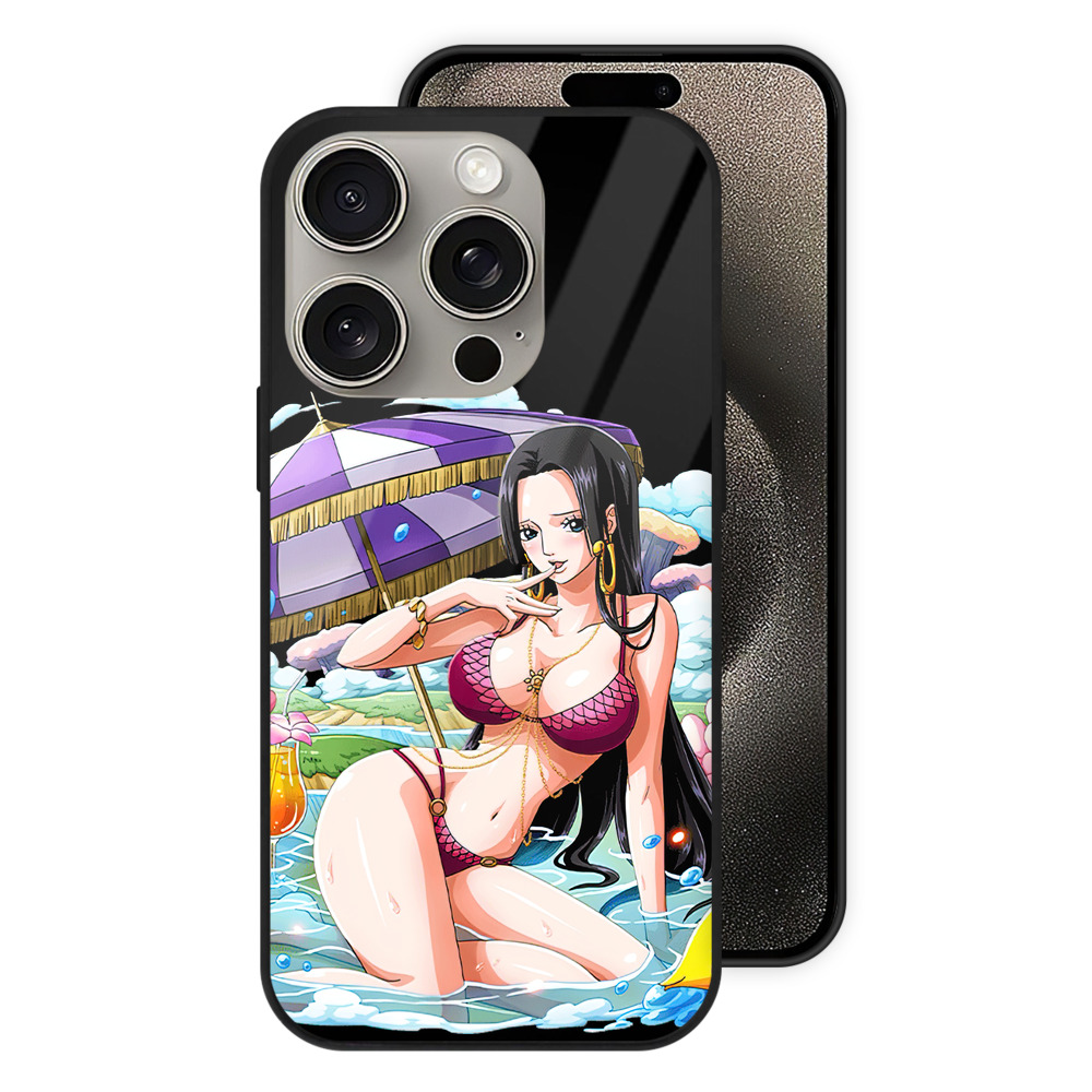 （画像用） ワンピース ボア・ハンコック ONE PIECE Boa·Hancock 【iPhone15Pro対応】スマホケース 耐衝撃＆黄変防止 背面ガラス