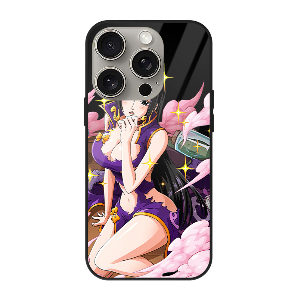 （画像用） ワンピース ボア・ハンコック ONE PIECE Boa·Hancock 【iPhone15Pro対応】スマホケース 耐衝撃＆黄変防止 背面ガラス