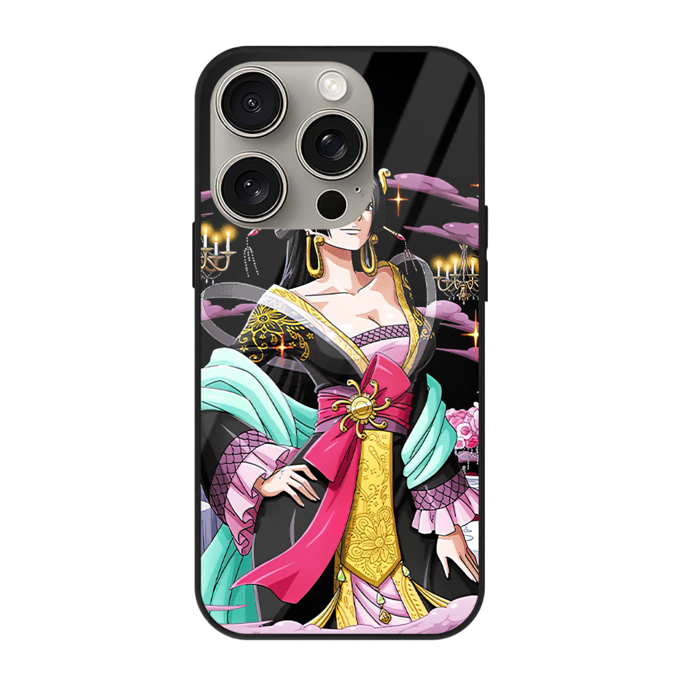 （画像用） ワンピース ボア・ハンコック ONE PIECE Boa·Hancock 【iPhone15Pro対応】スマホケース 耐衝撃＆黄変防止 背面ガラス
