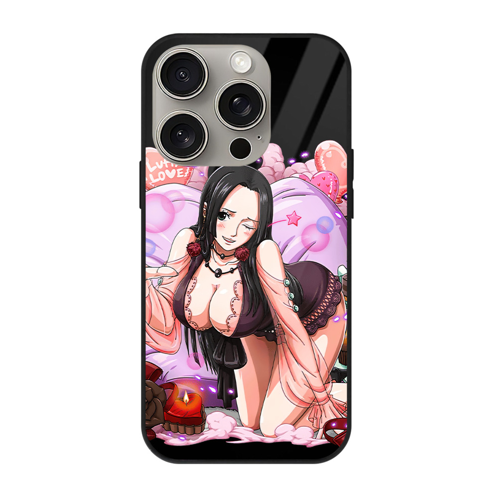 （画像用） ワンピース ボア・ハンコック ONE PIECE Boa·Hancock 【iPhone15Pro対応】スマホケース 耐衝撃＆黄変防止 背面ガラス