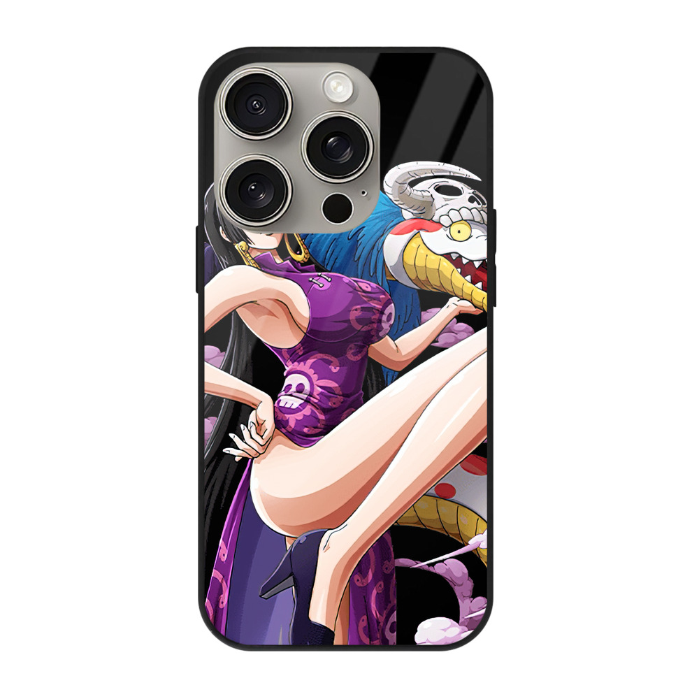 （画像用） ワンピース ボア・ハンコック ONE PIECE Boa·Hancock 【iPhone15Pro対応】スマホケース 耐衝撃＆黄変防止 背面ガラス
