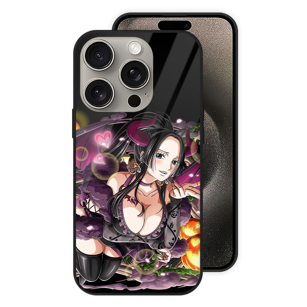 （画像用） ワンピース ボア・ハンコック ONE PIECE Boa·Hancock 【iPhone15Pro対応】スマホケース 耐衝撃＆黄変防止 背面ガラス