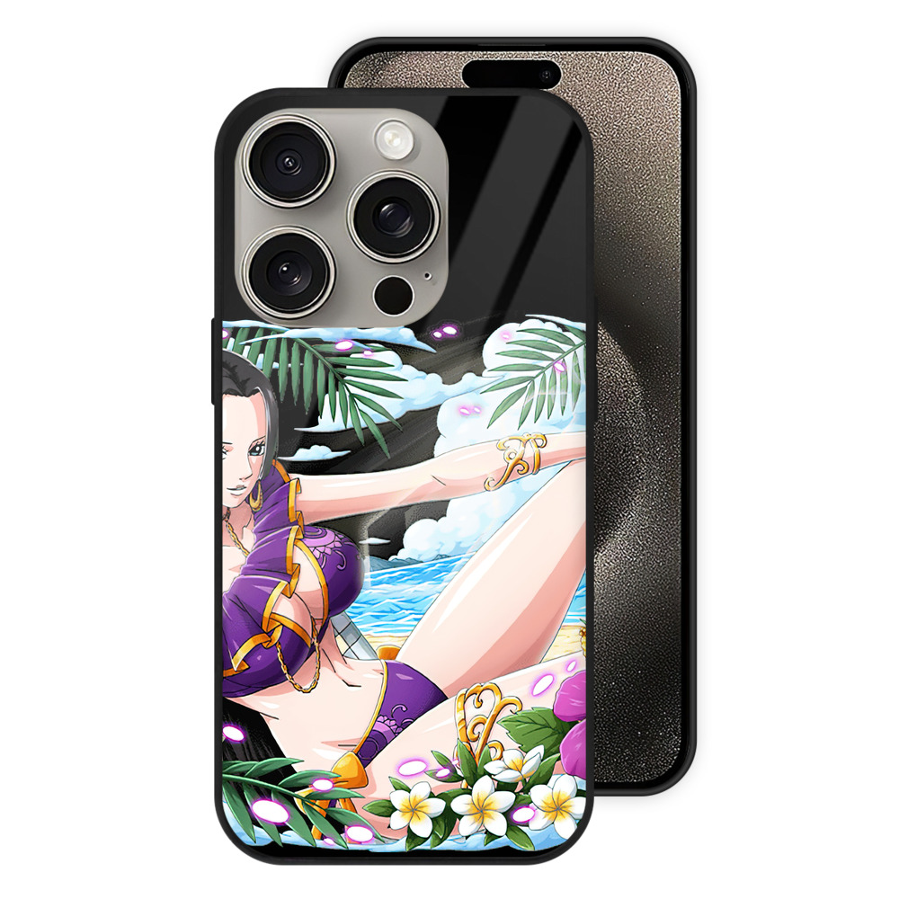 （画像用） ワンピース ボア・ハンコック ONE PIECE Boa·Hancock 【iPhone15Pro対応】スマホケース 耐衝撃＆黄変防止 背面ガラス