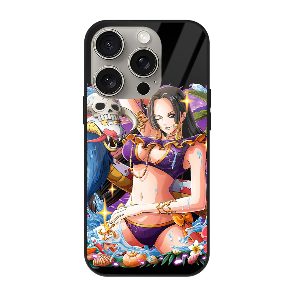 （画像用） ワンピース ボア・ハンコック ONE PIECE Boa·Hancock 【iPhone15Pro対応】スマホケース 耐衝撃＆黄変防止 背面ガラス