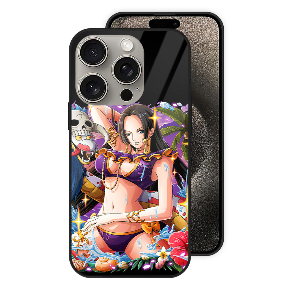 （画像用） ワンピース ボア・ハンコック ONE PIECE Boa·Hancock 【iPhone15Pro対応】スマホケース 耐衝撃＆黄変防止 背面ガラス