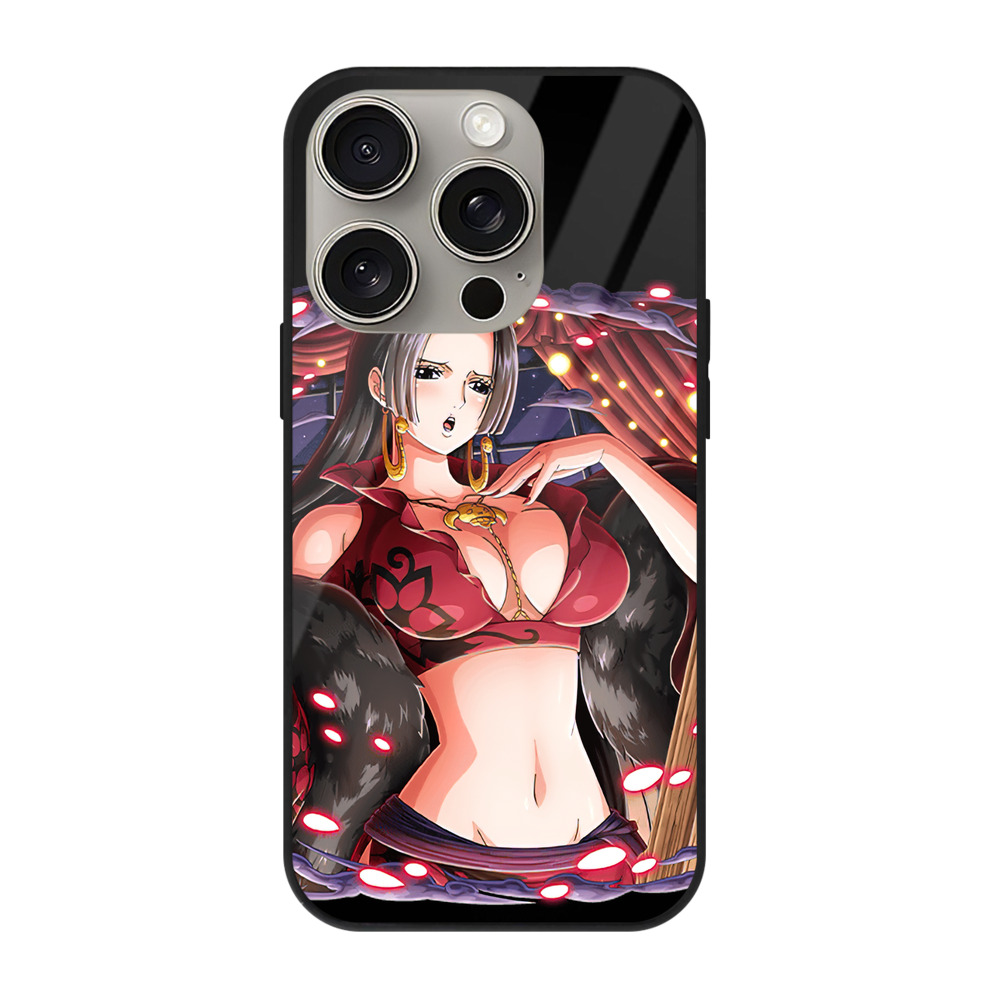 （画像用） ワンピース ボア・ハンコック ONE PIECE Boa·Hancock 【iPhone15Pro対応】スマホケース 耐衝撃＆黄変防止 背面ガラス