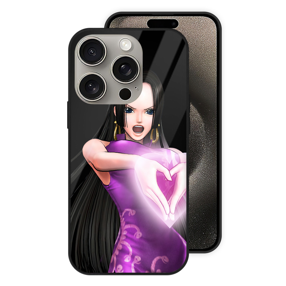 （画像用） ワンピース ボア・ハンコック ONE PIECE Boa·Hancock 【iPhone15Pro対応】スマホケース 耐衝撃＆黄変防止 背面ガラス