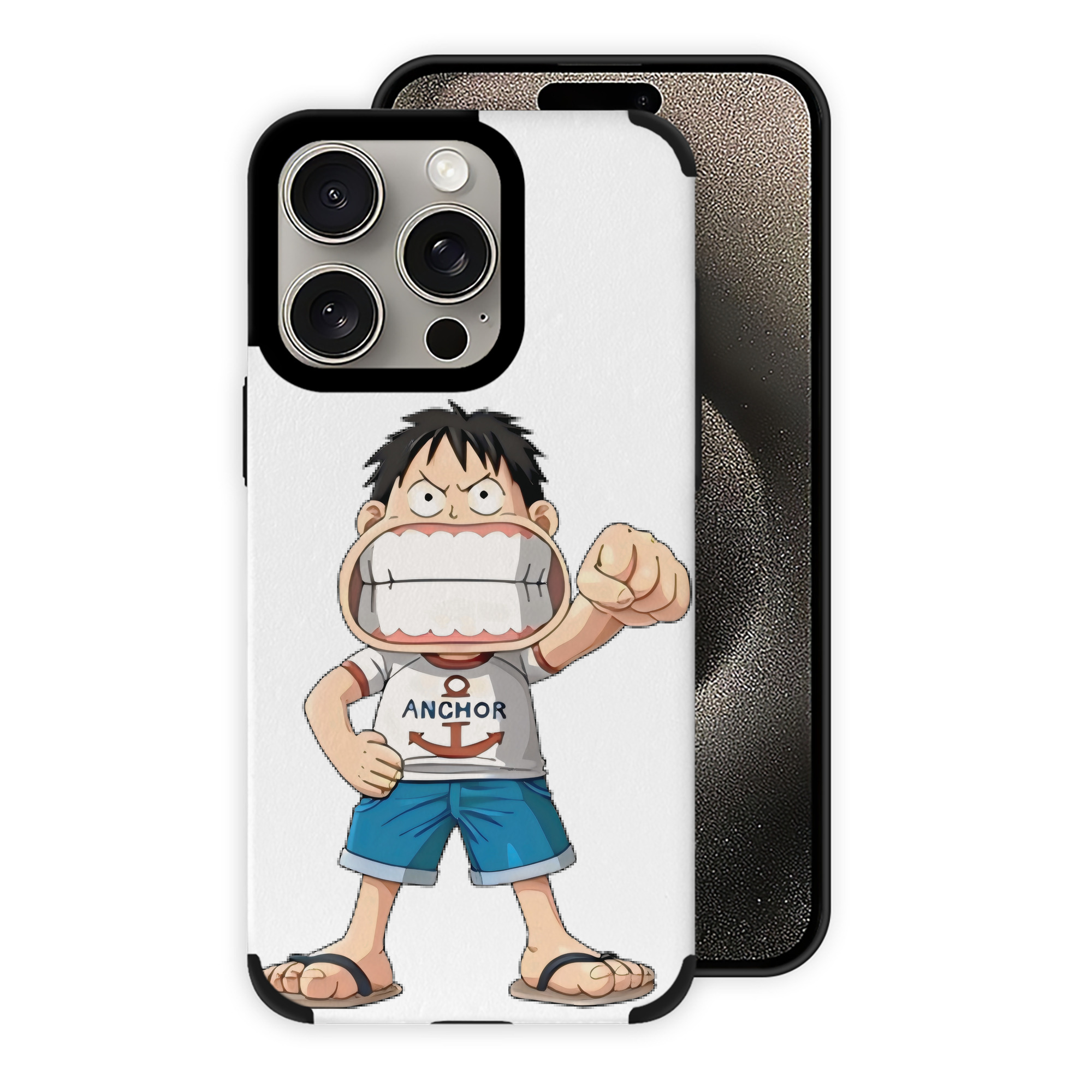 （画像用） ワンピース モンキー・D・ルフィ ONE PIECE Monkey D. Luffy 【iPhone15ProMax対応】 PUレザー スマホケース 耐衝撃＆黄変防止