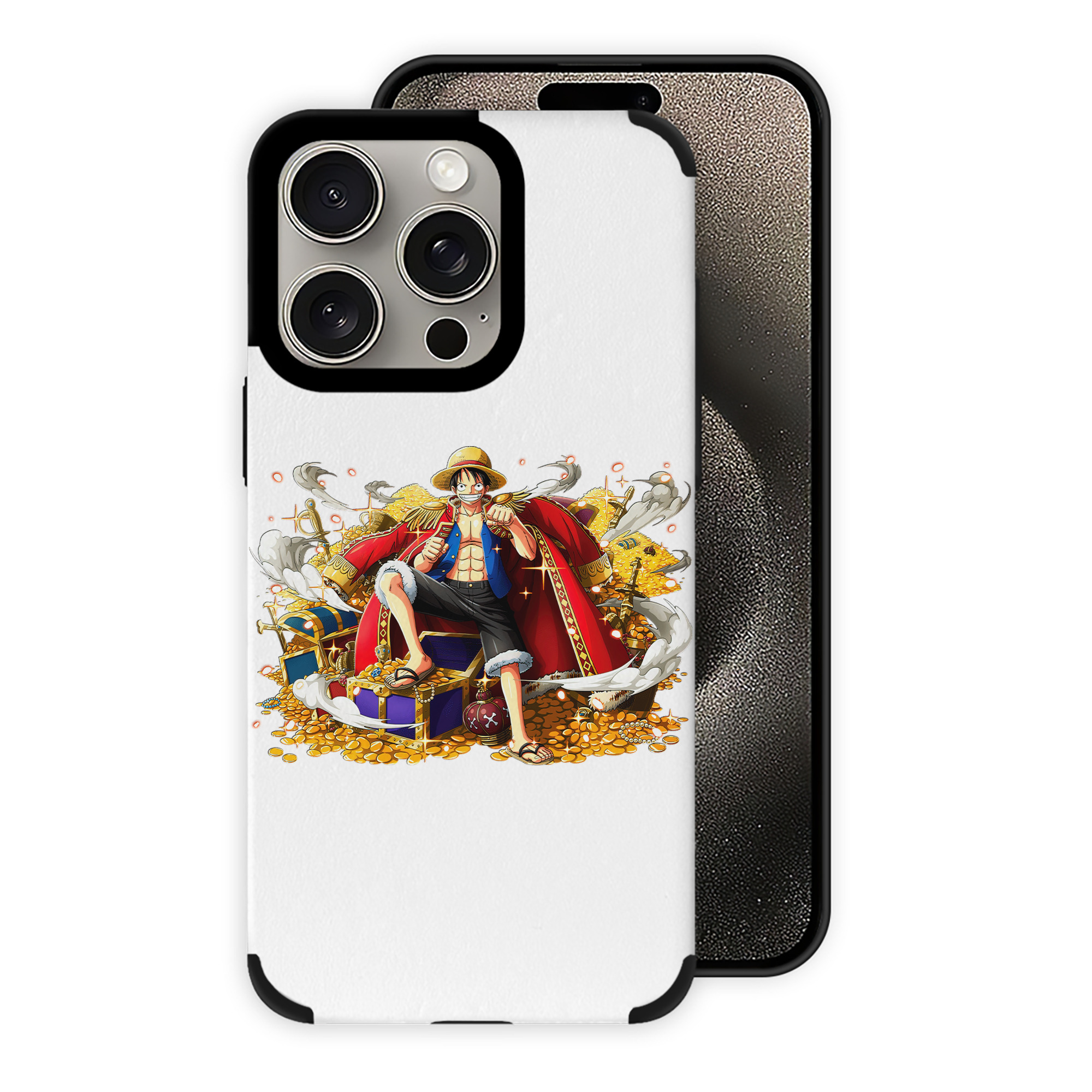 （画像用） ワンピース モンキー・D・ルフィ ONE PIECE Monkey D. Luffy 【iPhone15ProMax対応】 PUレザー スマホケース 耐衝撃＆黄変防止