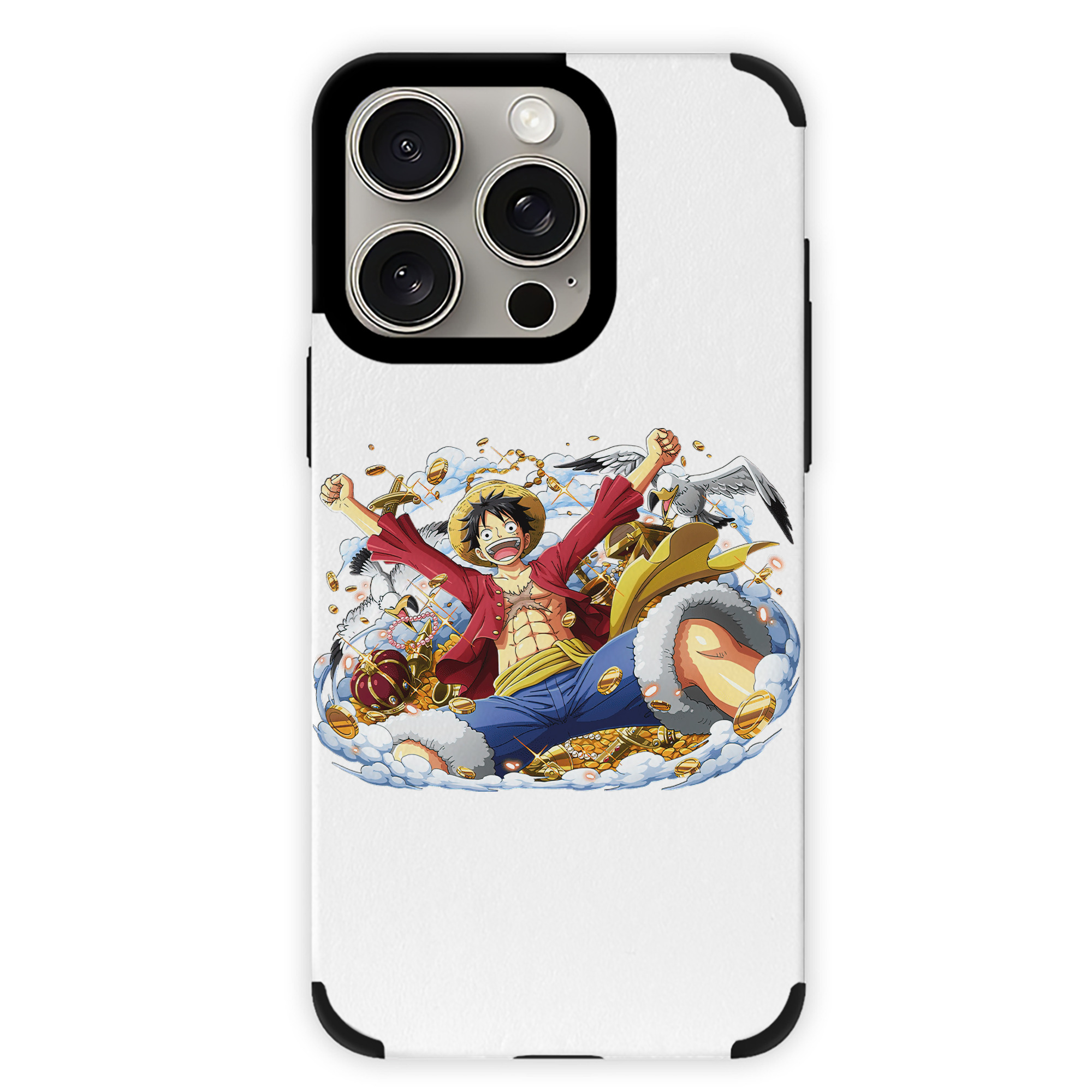 （画像用） ワンピース モンキー・D・ルフィ ONE PIECE Monkey D. Luffy 【iPhone15ProMax対応】 PUレザー スマホケース 耐衝撃＆黄変防止